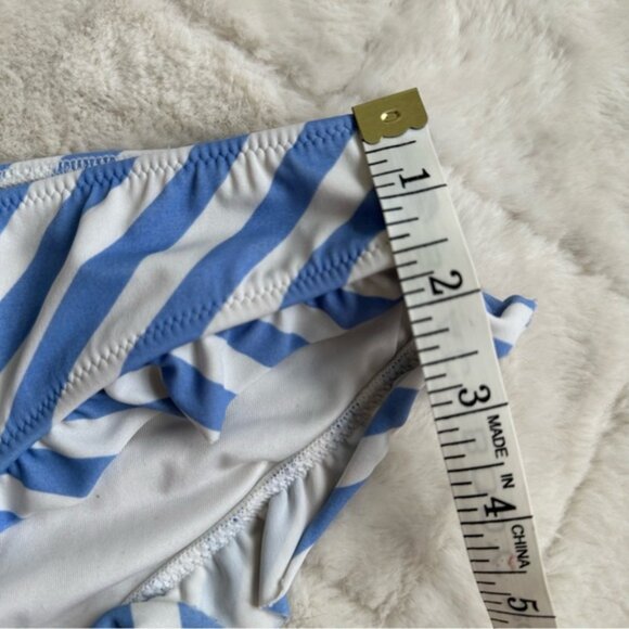 Victoria's Secret | Blue Stripe Ruffle Cheeky Bikini Bottoms | Size Medium - Picture 12 of 13